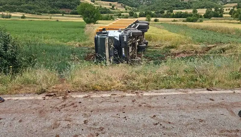 Tokat'ta Feci Kaza: Devrilen Kamyon Şoförü Hayatını Kaybetti