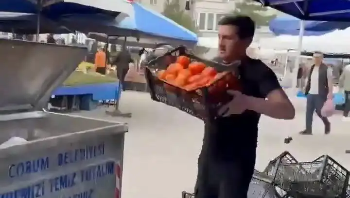 Domatesleri Çöpe Dökerek Cezaya Doymayan Pazarcı: 100 Bin TL Ceza!