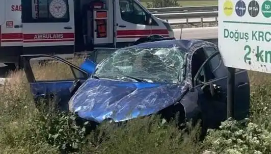 Kontrolden Çıkan Araç Takla Attı: Şok Eden Kaza Anı